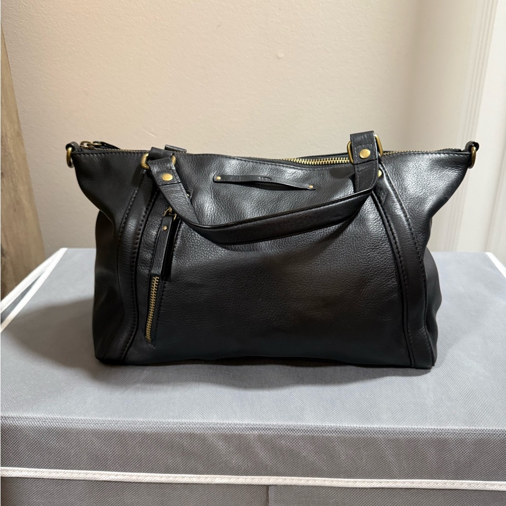 UGG Black Leather Shoulder Bag